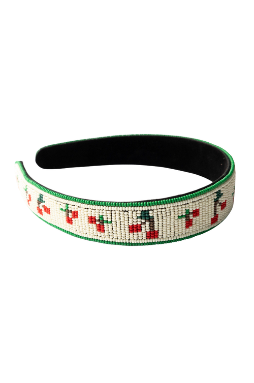 Cherries Beaded Headband